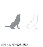 Silhouette of the wolf grey set icon . Стоковая иллюстрация, агентство Ingram Publishing / Фотобанк Лори