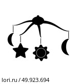 360 degrees rotating hanging rattles baby  black icon . Стоковая иллюстрация, агентство Ingram Publishing / Фотобанк Лори