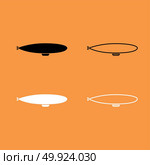 Dirigible black and white set icon . Стоковая иллюстрация, агентство Ingram Publishing / Фотобанк Лори
