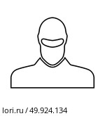 Man in balaclava or pasamontanas black icon . Стоковая иллюстрация, агентство Ingram Publishing / Фотобанк Лори