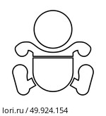 Toddler boy with diapers black icon . Стоковая иллюстрация, агентство Ingram Publishing / Фотобанк Лори