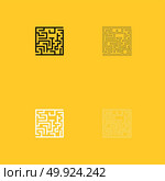 Labyrinth, maze conundrum black and white set icon. Labyrinth, maze conundrum black and white set icon . Flat style . Стоковая иллюстрация, агентство Ingram Publishing / Фотобанк Лори