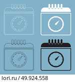 Calendar with a clock  icon .. Calendar with a clock icon . Стоковая иллюстрация, агентство Ingram Publishing / Фотобанк Лори