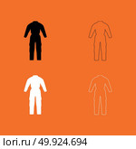 Coverall black and white set icon .. Coverall black and white set  icon . Стоковая иллюстрация, агентство Ingram Publishing / Фотобанк Лори