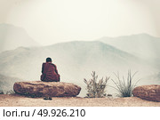 The monks are meditating on the mountain. Стоковое фото, агентство Ingram Publishing / Фотобанк Лори