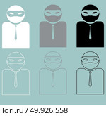 Man or person in incognito or privat mask.. Man or person in incognito or privat mask set. Стоковая иллюстрация, агентство Ingram Publishing / Фотобанк Лори