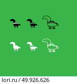 Skunk icon  Black and white color set . Skunk icon . Black and white color set . Стоковая иллюстрация, агентство Ingram Publishing / Фотобанк Лори