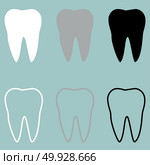White grey black tooth icon.. White grey black tooth icon. Set icons. Стоковая иллюстрация, агентство Ingram Publishing / Фотобанк Лори