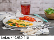Omelet with vegetables on a plate. Стоковое фото, агентство Ingram Publishing / Фотобанк Лори