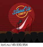 stand up comedy sexy female comic ladies night theme. stand up comedy sexy female comic ladies night theme vector. Стоковая иллюстрация, агентство Ingram Publishing / Фотобанк Лори