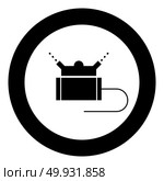 Lawn sprinklers  icon black color in circle or round vector illustration. Стоковая иллюстрация, агентство Ingram Publishing / Фотобанк Лори