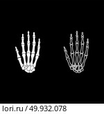 Hand bone icon set white color vector illustration flat style simple image. Стоковая иллюстрация, агентство Ingram Publishing / Фотобанк Лори
