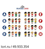 group team russia soccer tournament 2018. group team russia soccer tournament 2018 vector art. Стоковая иллюстрация, агентство Ingram Publishing / Фотобанк Лори