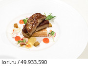 Foie Gras. Grilled foie gras with fruit sauce. Стоковое фото, агентство Ingram Publishing / Фотобанк Лори