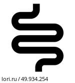 Intestine or bowels icon black color vector illustration flat style simple image. Стоковая иллюстрация, агентство Ingram Publishing / Фотобанк Лори