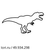 Dinosaur tyrannosaurus t rex icon black color vector illustration flat style outline. Стоковая иллюстрация, агентство Ingram Publishing / Фотобанк Лори