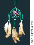 vintage dreamcatcher isolated on black background. Стоковое фото, агентство Ingram Publishing / Фотобанк Лори