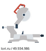Circular end saw icon. Circular end saw icon. Flat color design. Vector illustration. Стоковая иллюстрация, агентство Ingram Publishing / Фотобанк Лори
