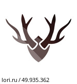 Deer’s antlers  icon. Deer’s antlers  icon. Flat color design. Vector illustration. Стоковая иллюстрация, агентство Ingram Publishing / Фотобанк Лори