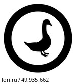 Goose icon black color in circle round vector illustration. Стоковая иллюстрация, агентство Ingram Publishing / Фотобанк Лори