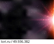 Abstract futuristic infinite universe space on dark violet background with lighting effect. Vector illustration. Стоковая иллюстрация, агентство Ingram Publishing / Фотобанк Лори