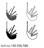 Bagpipes icon set grey black color illustration flat style simple image. Стоковая иллюстрация, агентство Ingram Publishing / Фотобанк Лори