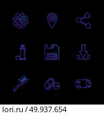 gear , navigation , share, bottle , save , floppy , download ,brush , medical , ambulance ,  icon, vector, design,  flat,  collection, style, creative,  icons. Стоковая иллюстрация, агентство Ingram Publishing / Фотобанк Лори