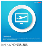 Airplane icon Abstract Blue Web Sticker Button - Free vector icon. Стоковая иллюстрация, агентство Ingram Publishing / Фотобанк Лори