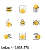 fitness, nutrious , workout , travelling, icon, vector, design,  flat,  collection, style, creative,  icons , travel , location , destination , diet , fitness plan , gym , bodybuilding , . Стоковая иллюстрация, агентство Ingram Publishing / Фотобанк Лори