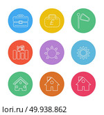 breifcase , money , pound , home , ecology , sun , cloud , rain , weather , icon, vector, design,  flat,  collection, style, creative,  icons , sky , pointer , mouse , tree , enviroment , cloudy,icon, vector, design,  flat,  collection, style, creative,  icons. Стоковая иллюстрация, агентство Ingram Publishing / Фотобанк Лори