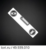 Icon of construction level . Black background with white. Vector illustration. Стоковая иллюстрация, агентство Ingram Publishing / Фотобанк Лори