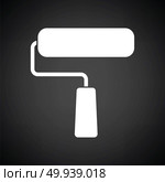 Icon of construction paint brushes. Black background with white. Vector illustration. Стоковая иллюстрация, агентство Ingram Publishing / Фотобанк Лори