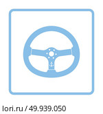 Icon of  steering wheel . Blue frame design. Vector illustration. Стоковая иллюстрация, агентство Ingram Publishing / Фотобанк Лори