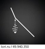 Icon of  fishing feeder net. Black background with white. Vector illustration. Стоковая иллюстрация, агентство Ingram Publishing / Фотобанк Лори
