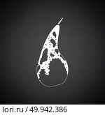 Icon of Pear. Black background with white. Vector illustration. Стоковая иллюстрация, агентство Ingram Publishing / Фотобанк Лори