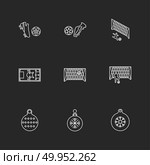 sports , games , atheletes , balls , fitness , football , fifa , russia , cricket , ball , bat , wicket, gym ,  tennis , running, race , hurdles , shoes , flag , icon, vector, design,  flat,  collection, style, creative,  icons. Стоковая иллюстрация, агентство Ingram Publishing / Фотобанк Лори