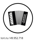 Accordion icon. Thin circle design. Vector illustration. Стоковое фото, агентство Ingram Publishing / Фотобанк Лори