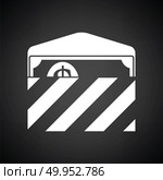Birthday gift envelop icon with money  . Black background with white. Vector illustration. Стоковое фото, агентство Ingram Publishing / Фотобанк Лори