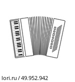 Accordion icon. Thin line design. Vector illustration. Стоковая иллюстрация, агентство Ingram Publishing / Фотобанк Лори