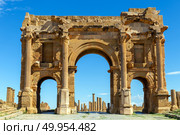 Arch of Trajan - Roman ruins in the city Timgad. Republic of Algeria. Стоковое фото, фотограф Евгений Ткачёв / Фотобанк Лори