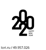 Happy New Year 2020 Text Design logo. Стоковая иллюстрация, иллюстратор Максим Гребешков / Фотобанк Лори