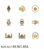 multimedia , speaker , volume , headset , microphone , network , pause , usb , flash , wifi , internet , video , audio , mobile , call , icon, vector, design,  flat,  collection, style, creative,  icons . Стоковая иллюстрация, агентство Ingram Publishing / Фотобанк Лори