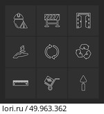 door , cart , scale hardware , tools , constructions , labour , icon, vector, design,  flat,  collection, style, creative,  icons , wrench , work , . Стоковая иллюстрация, агентство Ingram Publishing / Фотобанк Лори