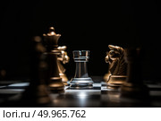 Chess battle defeat pawn of silver team.. Chess battle defeat pawn of silver team. Стоковое фото, агентство Ingram Publishing / Фотобанк Лори
