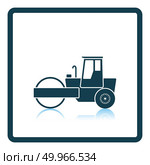 Icon of road roller. Shadow reflection design. Vector illustration. Стоковое фото, агентство Ingram Publishing / Фотобанк Лори