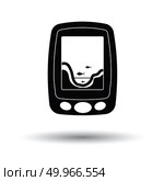 Icon of echo sounder  . White background with shadow design. Vector illustration. Стоковое фото, агентство Ingram Publishing / Фотобанк Лори