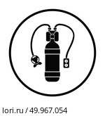 Icon of scuba. Thin circle design. Vector illustration. Стоковая иллюстрация, агентство Ingram Publishing / Фотобанк Лори