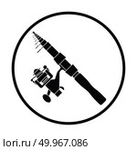 Icon of curved fishing tackle. Thin circle design. Vector illustration. Стоковое фото, агентство Ingram Publishing / Фотобанк Лори