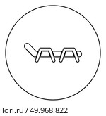 Beach chair chaise longue Beach bed icon black color in round circle outline vector illustration. Стоковая иллюстрация, агентство Ingram Publishing / Фотобанк Лори