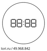 Digital clock face icon black color in round circle outline vector illustration. Стоковая иллюстрация, агентство Ingram Publishing / Фотобанк Лори